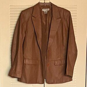 Tower Hill Collection Camel Brown Woman’s Leather Jacket Size 18